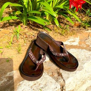 Roxy, Brown with silver bling, Sandals